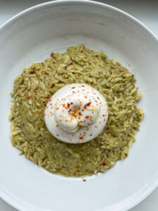 PESTO ORZO WITH BURRATA