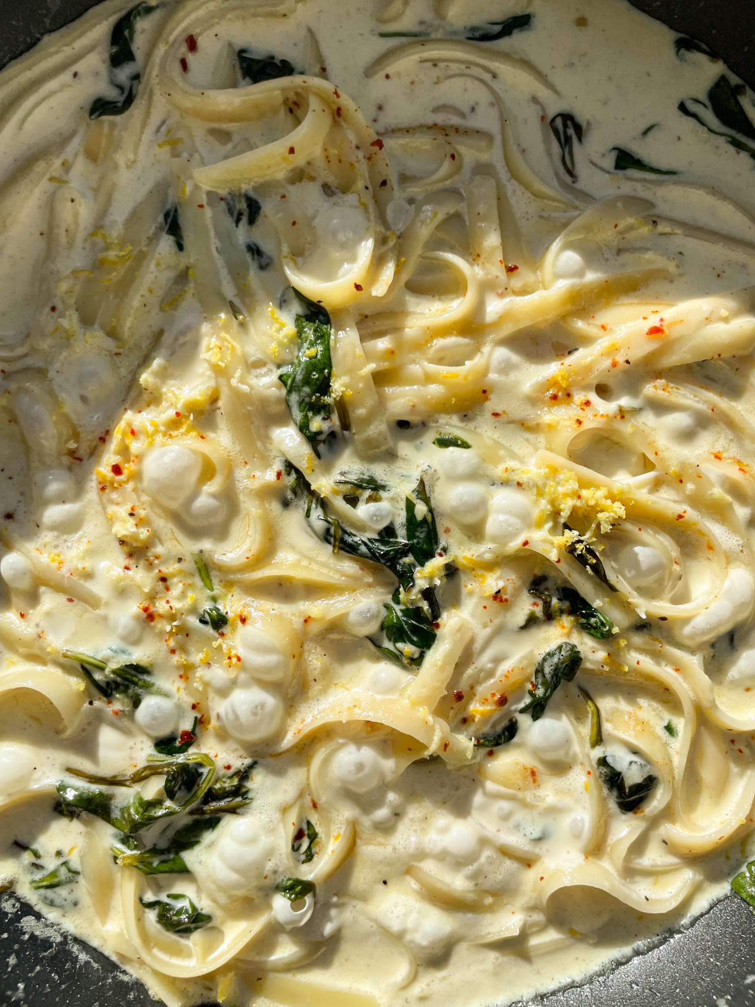 Creamy Spinach Lemon Pasta