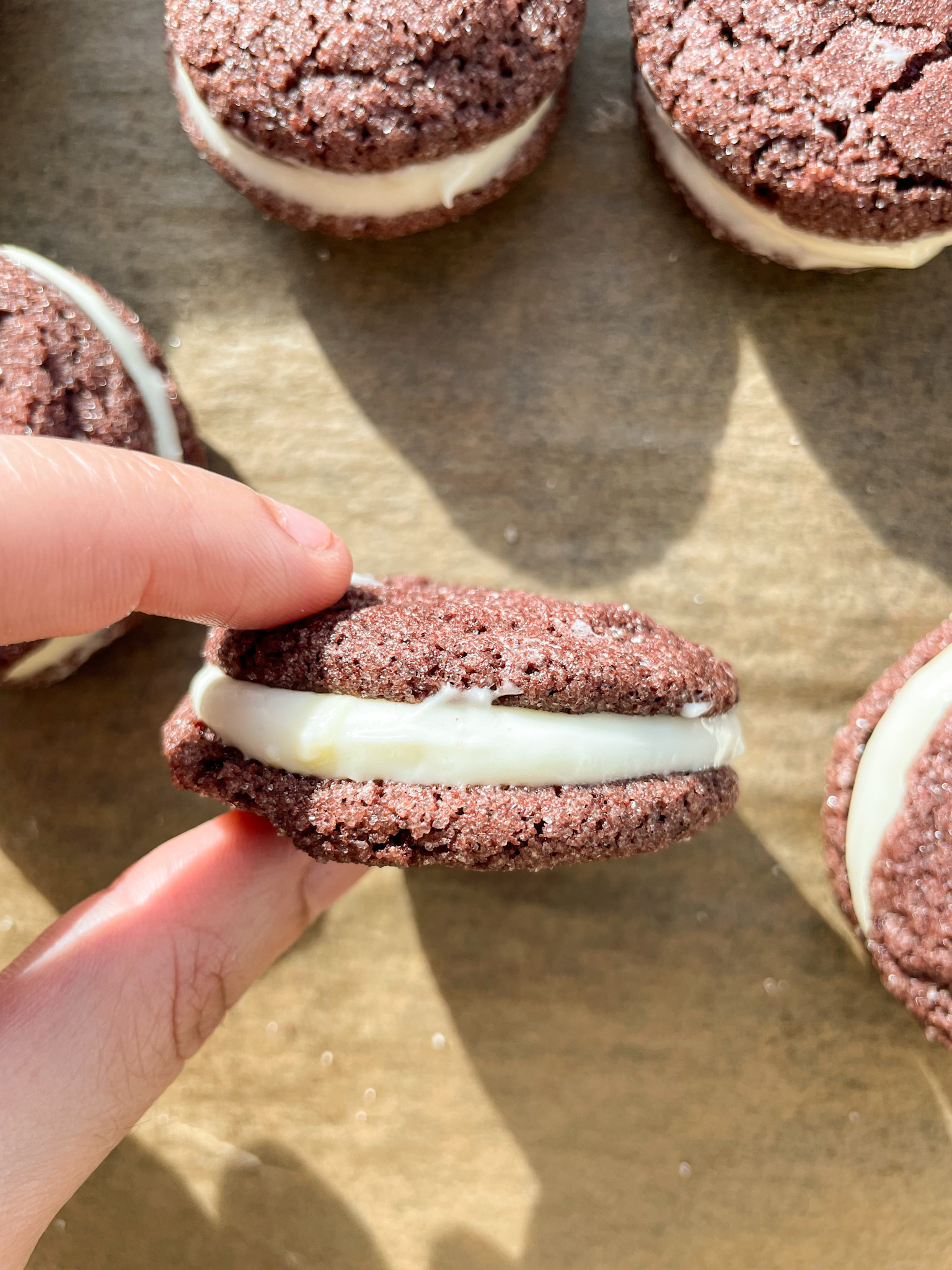 Red Velvet Sandwich Cookies
