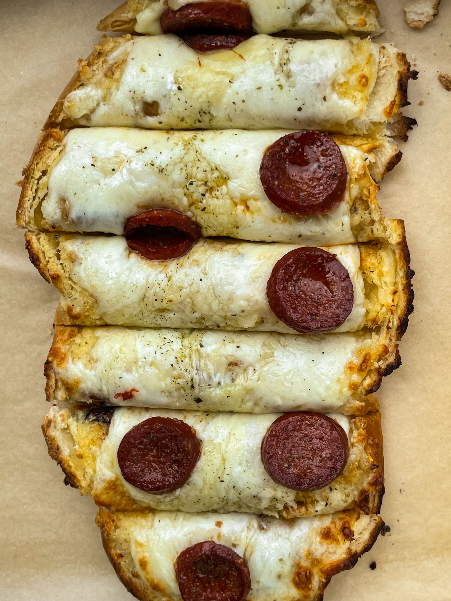 Pepperoni Garlic Cheese Bread