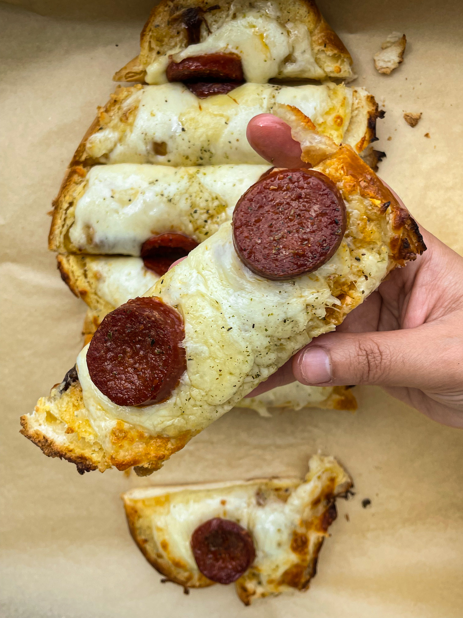 Pepperoni Garlic Cheese Bread