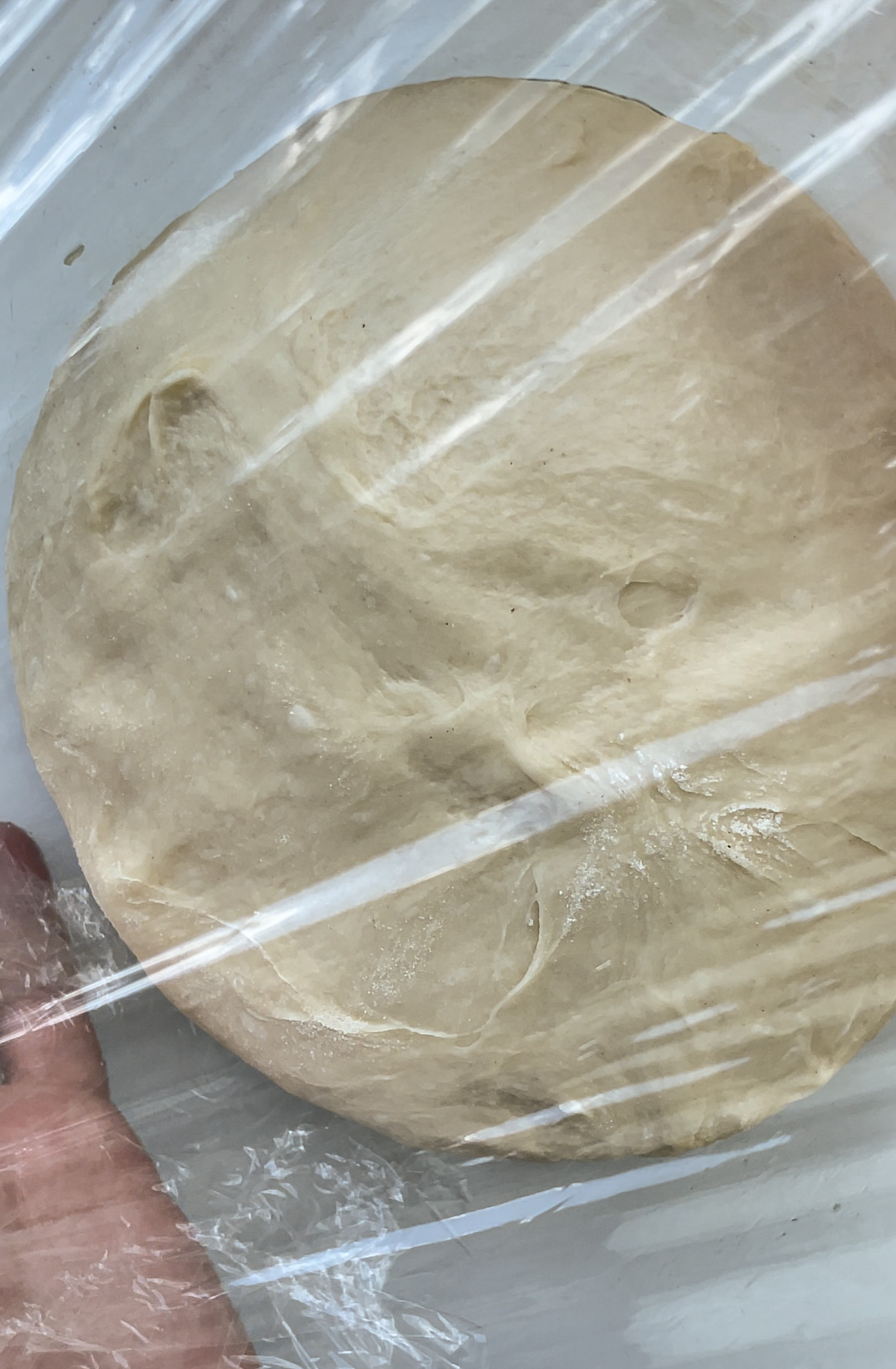 Wraping the Kneaded Flour for Chocolate Chip Brioche bread