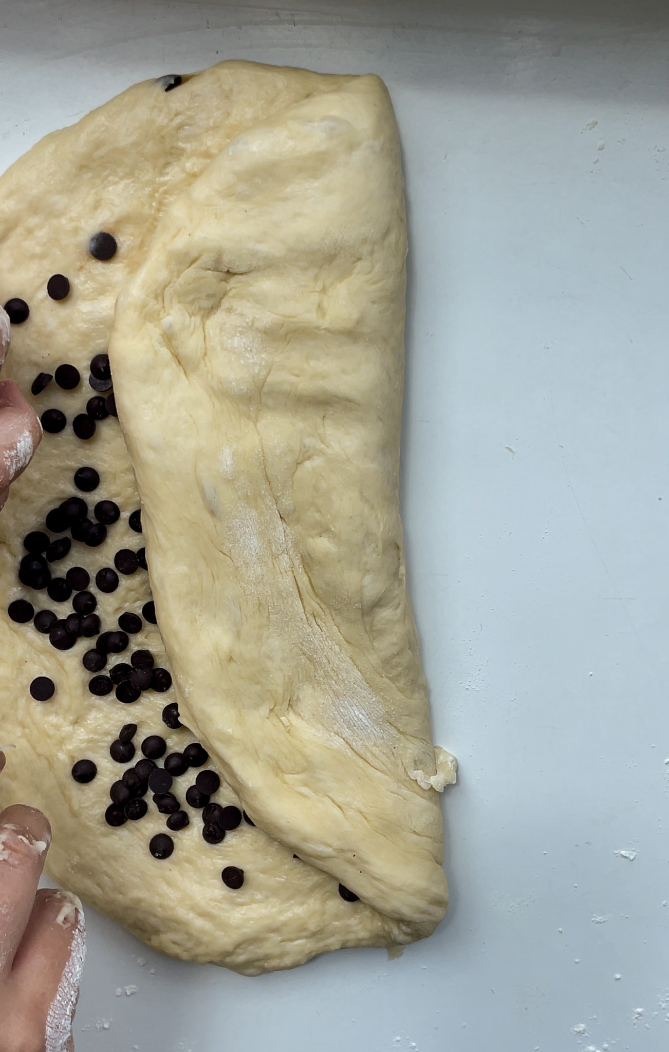 Adding Choco chips in the Flour