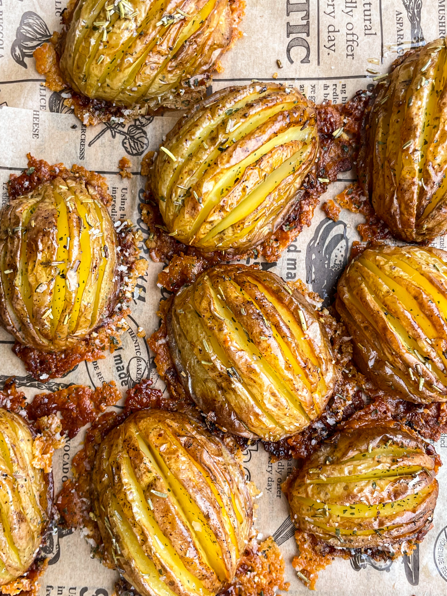 CRISPY PARMESAN HASSELBACK POTATOES