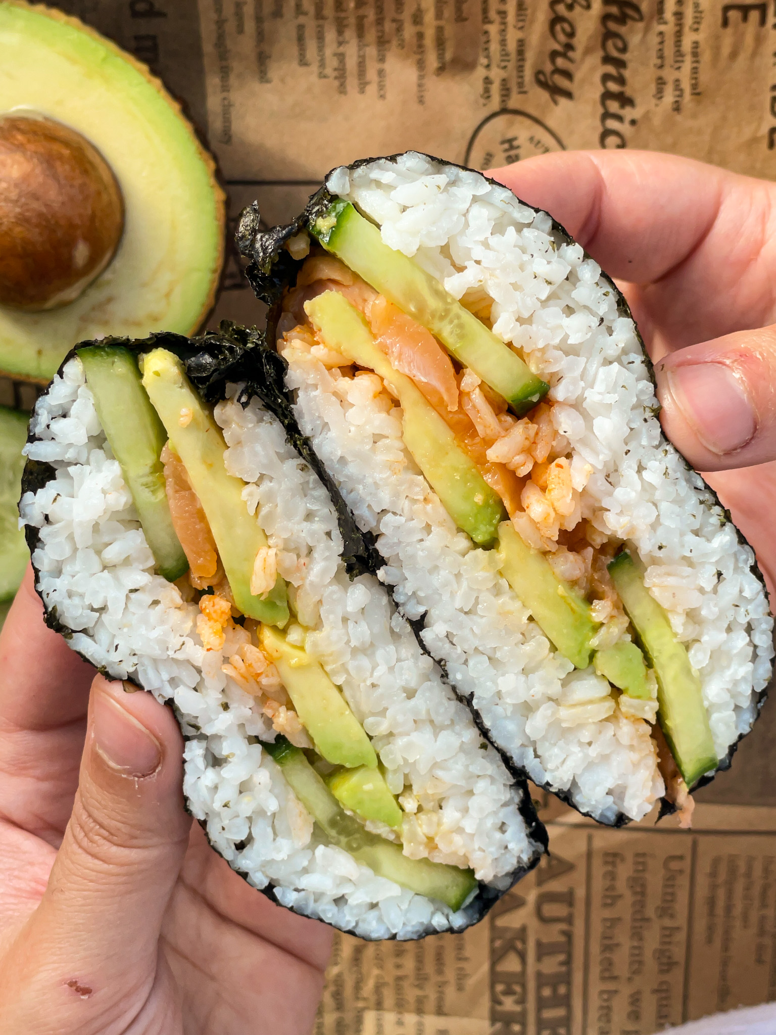 SALMON ONIGIRAZU ( SUSHI SANDWICH )