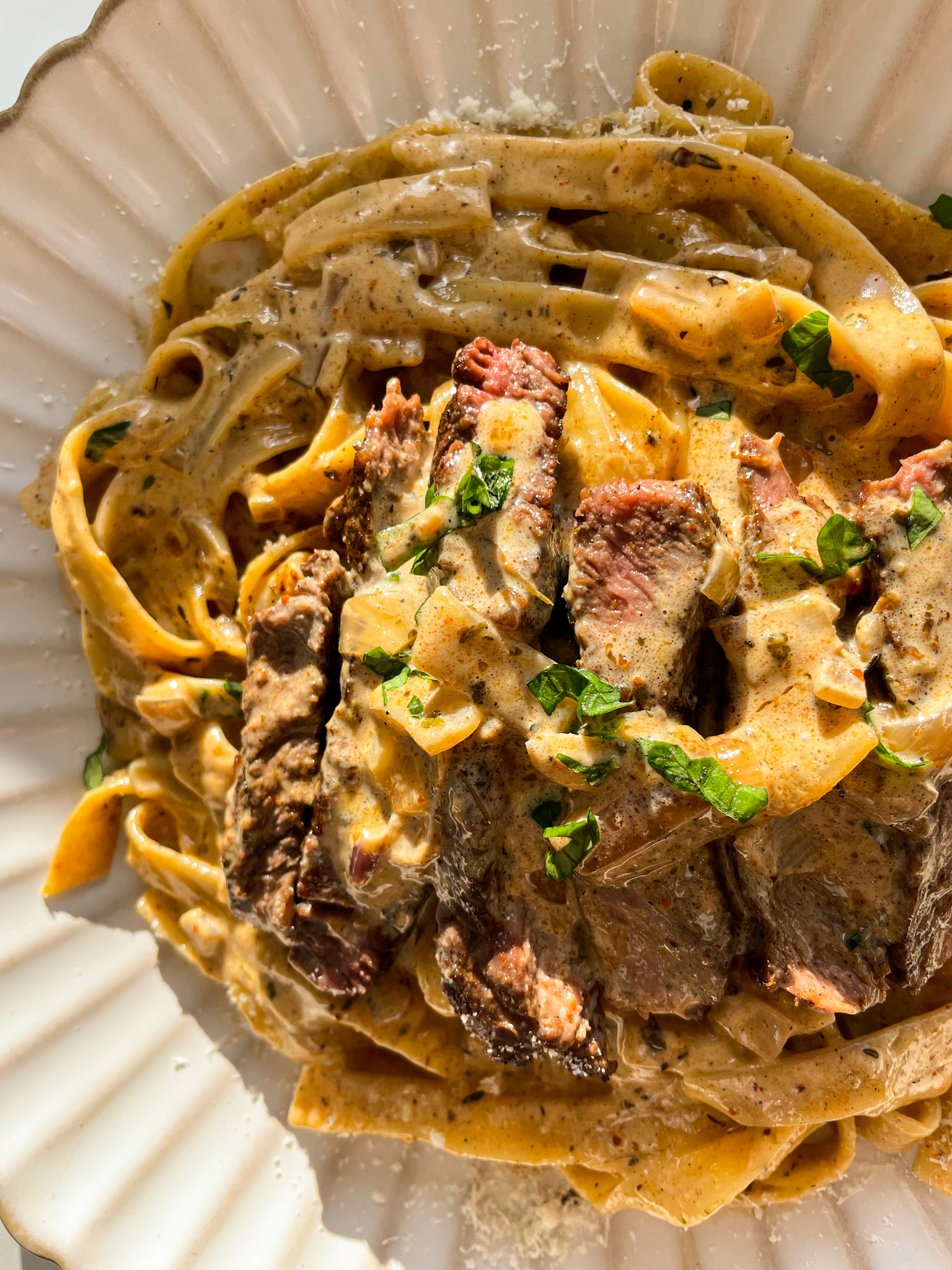 Creamy Cajun Steak Pasta