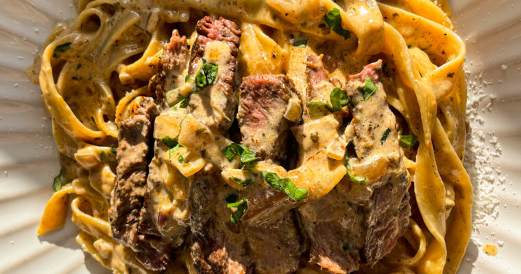 CREAMY CAJUN STEAK PASTA