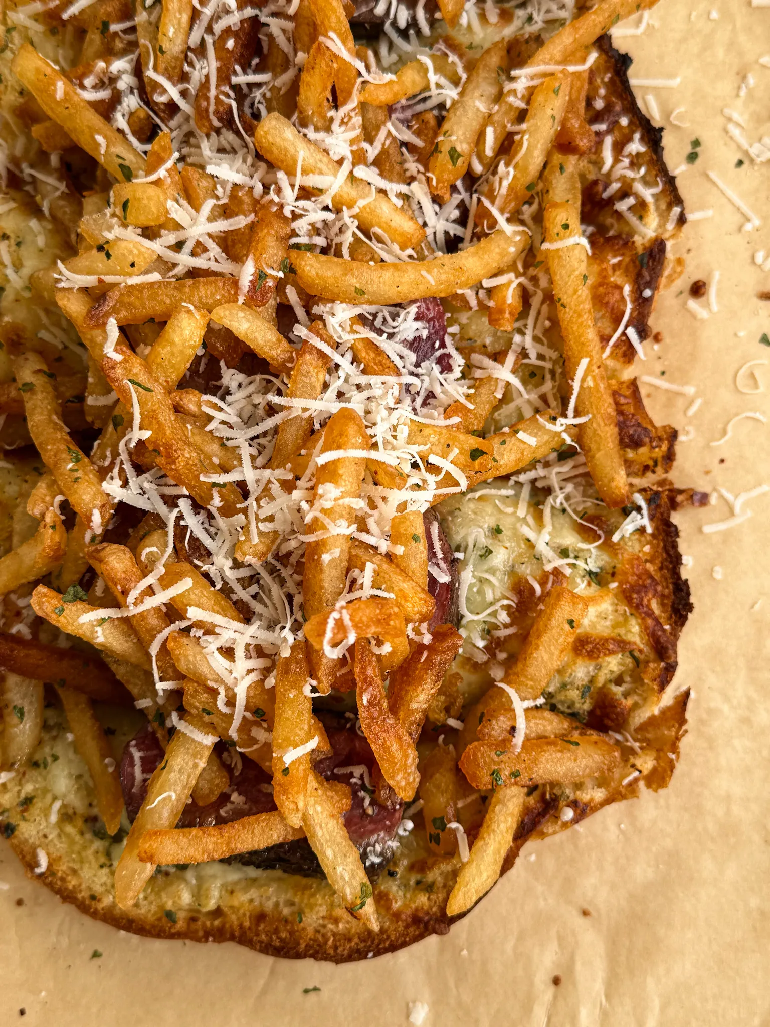 Steak Frites Garlic Bread