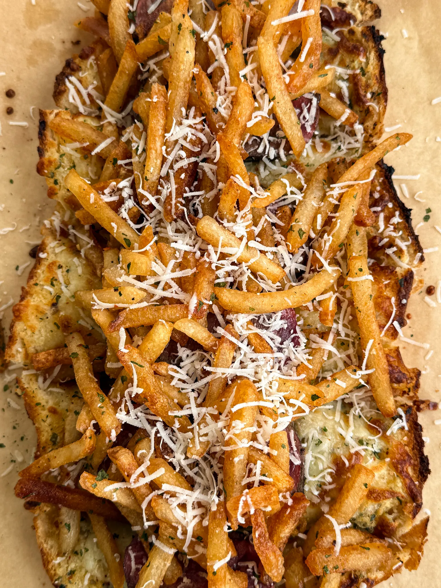 Steak Frites Garlic Bread