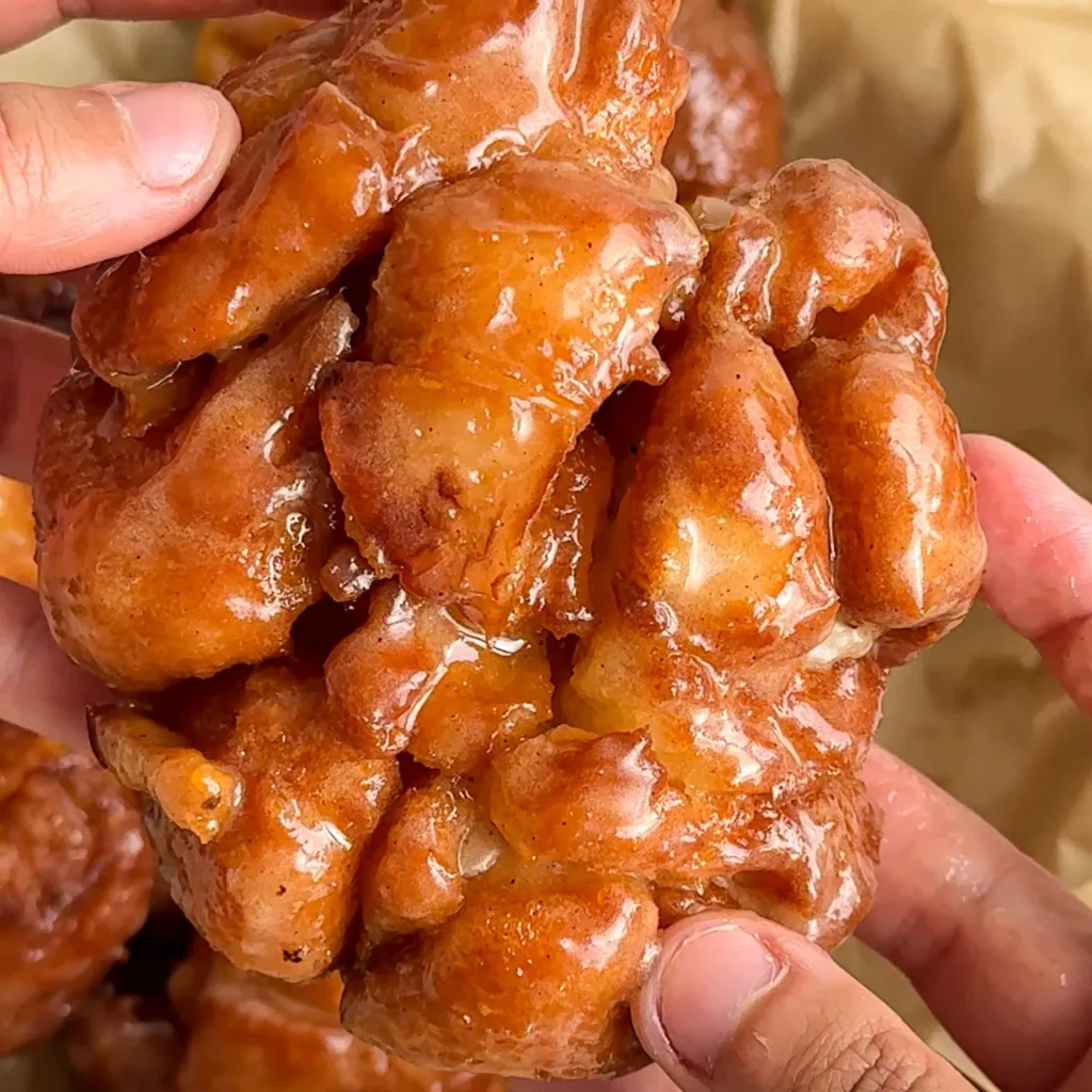 Brown Butter Maple Glazed Apple Fritter Donuts
