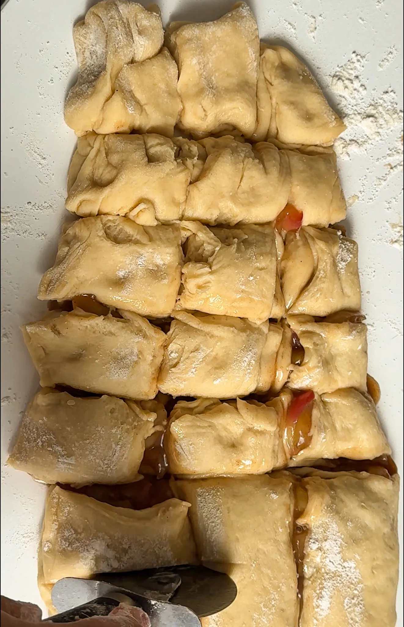 Dough filled with Apple Fritter