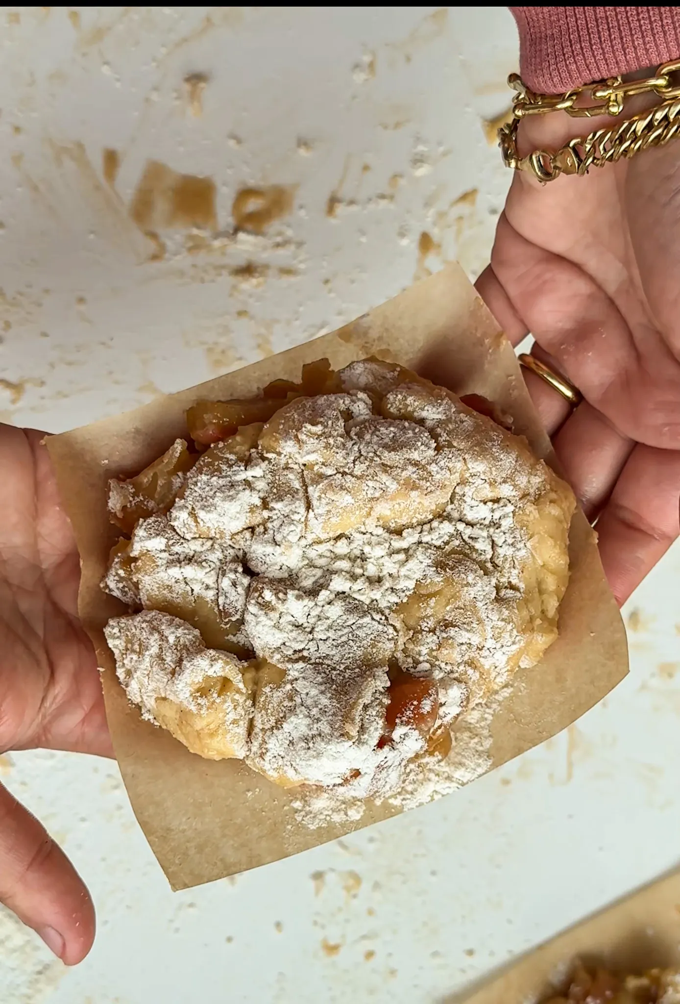 Dough filled with Apple Fritter