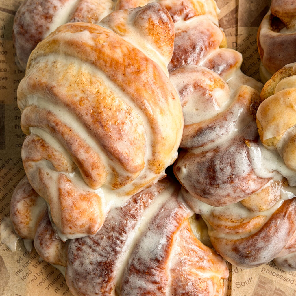 Cinnamon Roll Croissants with Cream Cheese Glaze