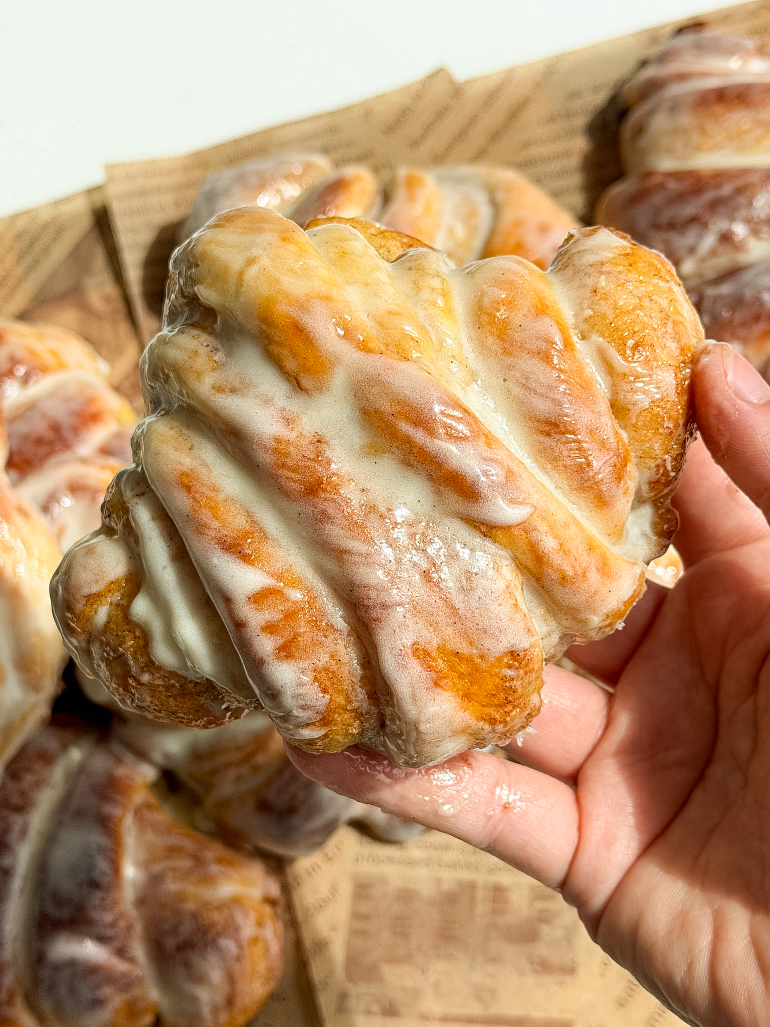 Cinnamon Roll Croissants with Cream Cheese Glaze
