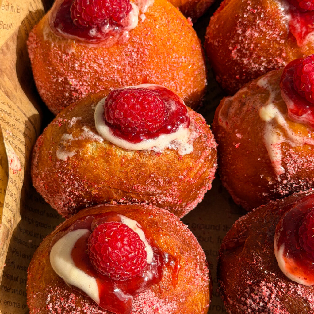 Raspberry Strawberry Cheesecake Donuts