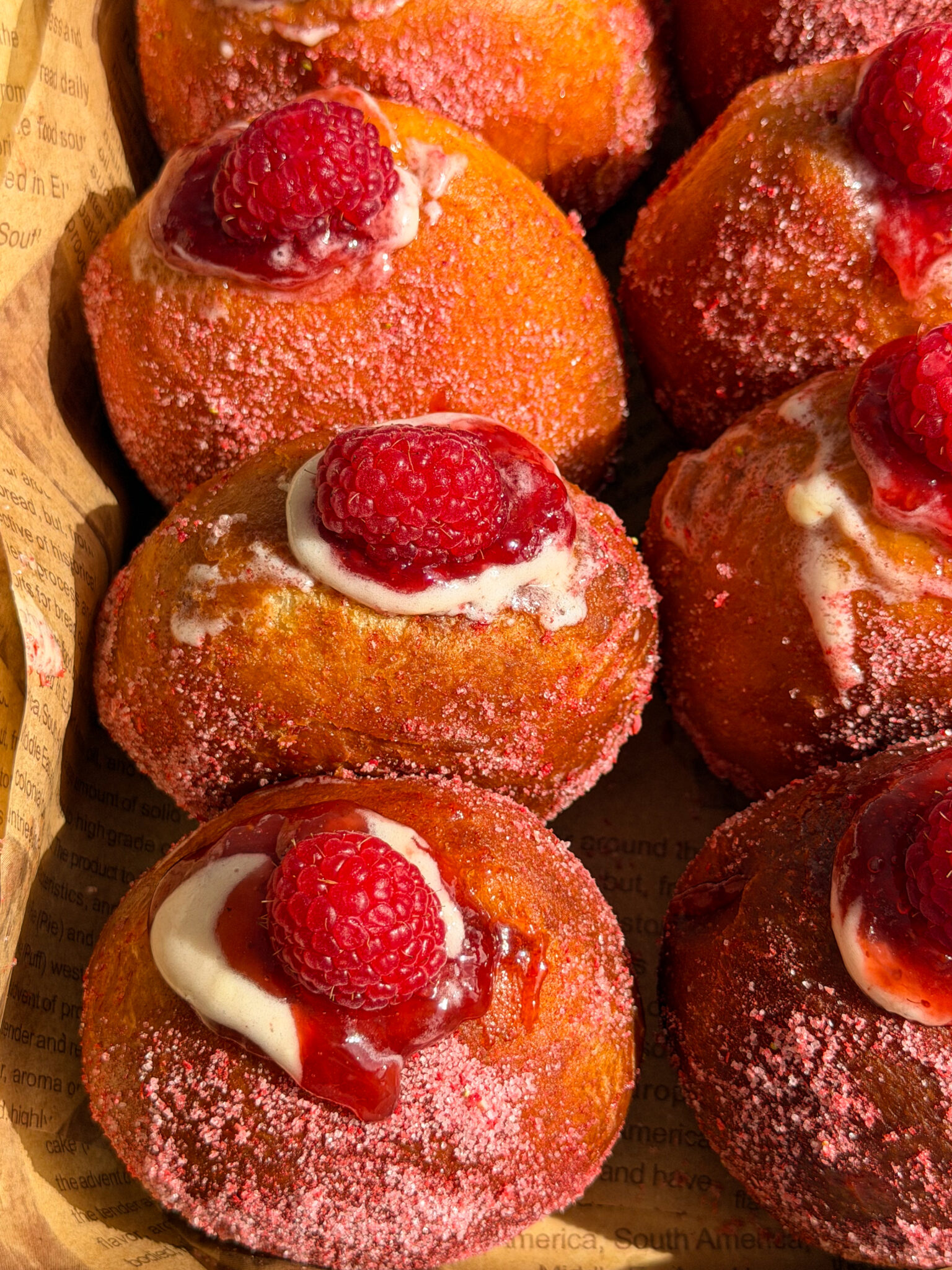 Raspberry Strawberry Cheesecake Donuts
